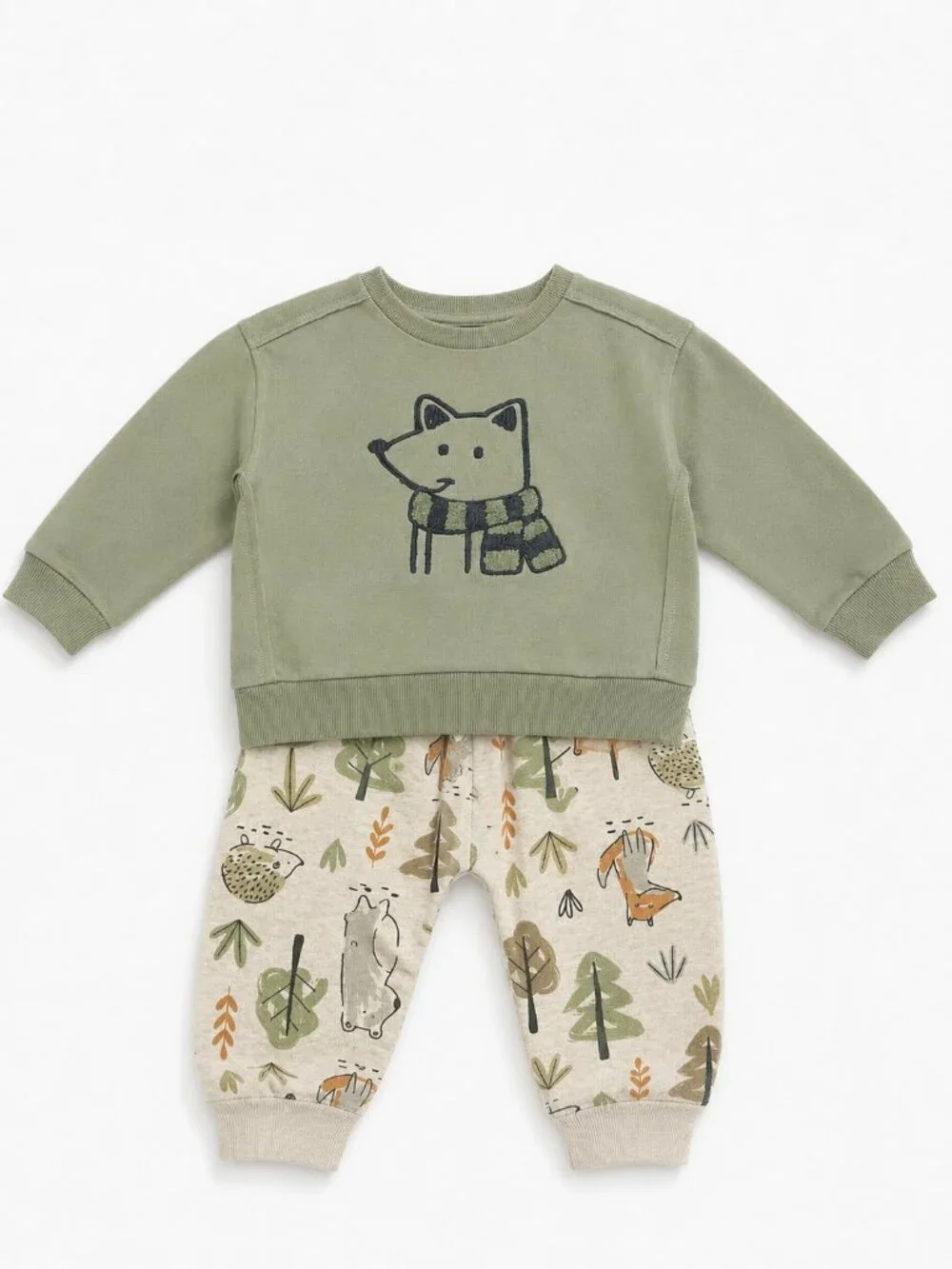 NWT Baby Essentials Toddler Boy Jogger Set Fall Fox Embroidered